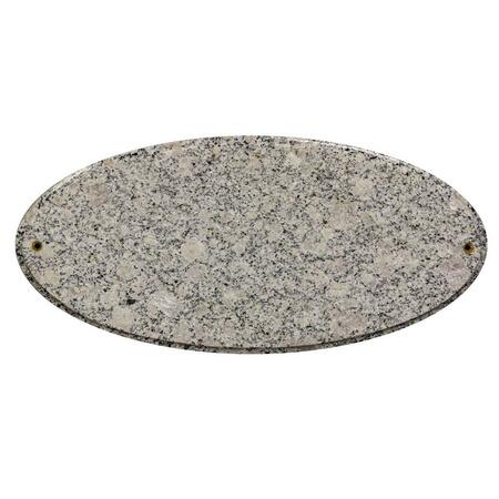 QUALARC 9 in. Rockport Oval in White Granite Natural Stone Color Solid Granite Address Plaque ROC-4701-WG